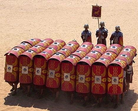 Picture of testudo (tortoise) military formation